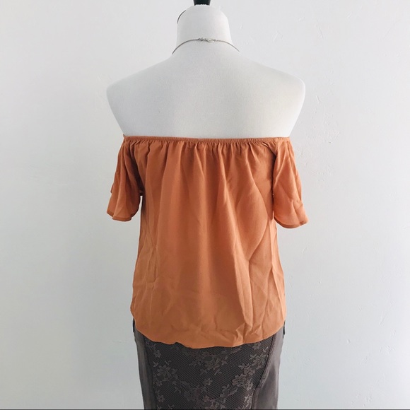 Dusty Apricot Off-Shoulder Top - Picture 3 of 8